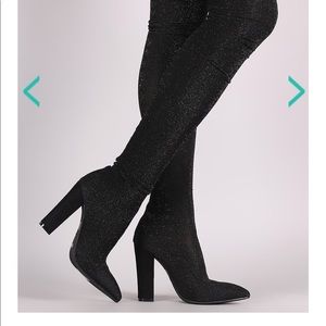 over-the-knee boots glitter